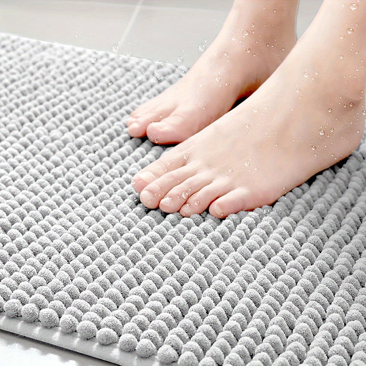 Round LuxeChen Bath Mat Ultra-Soft Chenille – Anti-Slip & Quick Dry | Stornfield