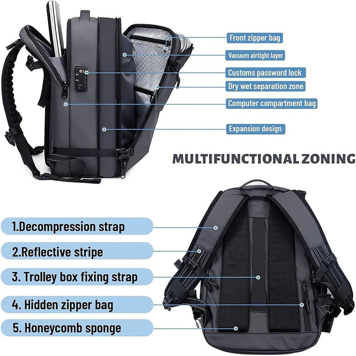 Expandable Compression Travel Backpack with Anti-Theft Lock & Wet Compartment | Stornfield