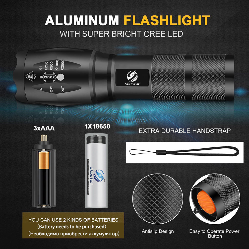 Stornfield | High Power LED Flashlight 30000-5000 Lumens, Waterproof