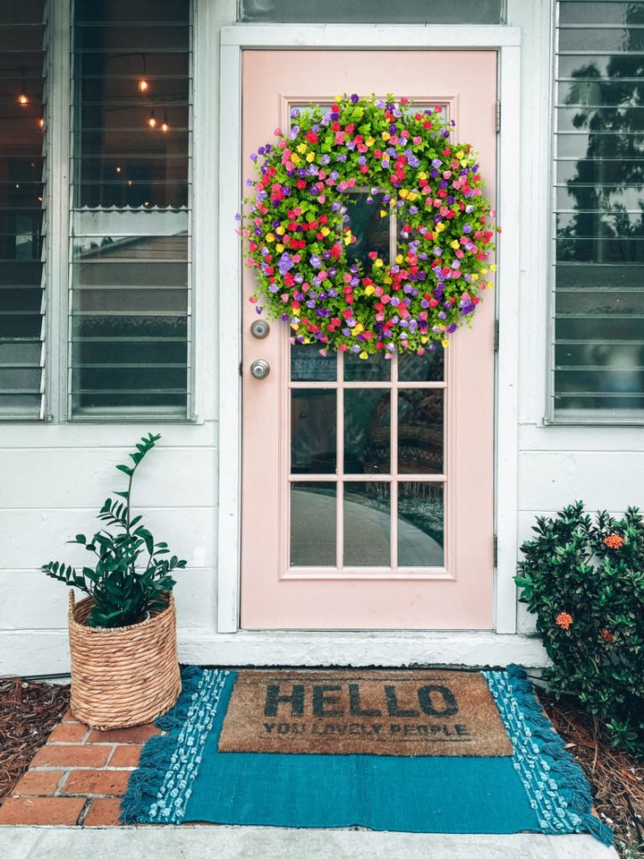 Stornfield | BloomWreath Spring & Summer Front Door Wreath | Handmade Floral Grapevine Accent