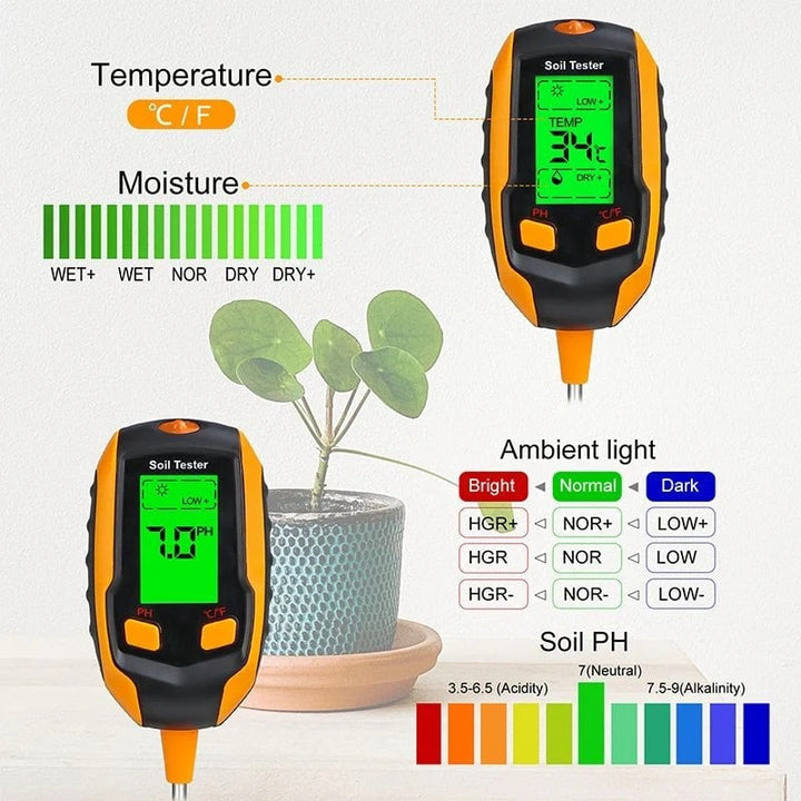 SmartGrow™ 4-in-1 Soil Meter for Plants | Stornfield