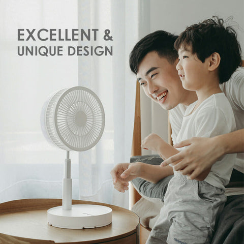 Rechargeable, foldable USB telescope fan – quiet, 180° adjustable, 4 speed levels, portable ✨ | Stornfield