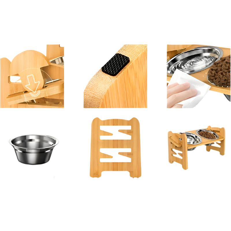 Stornfield Non-Slip Raised Dog Bowl Stand with Double Bowls