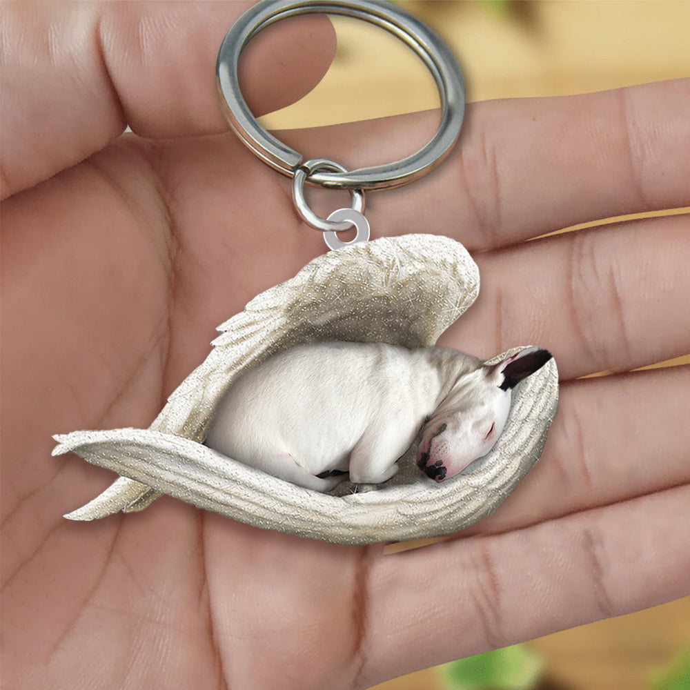Stornfield | Bull Terrier Sleeping Angel Acrylic Keychain