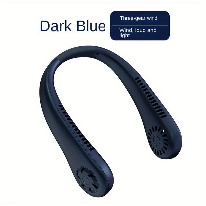 1pc Hands-Free Portable Neck Fan - Rechargeable, Leafless, and USB Powered - Perfect for Desk and Travel Use | Stornfield