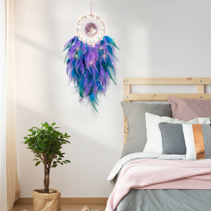 Stornfield | Frendorf Tree of Life Crystal Feather Sparkle Dream Catcher