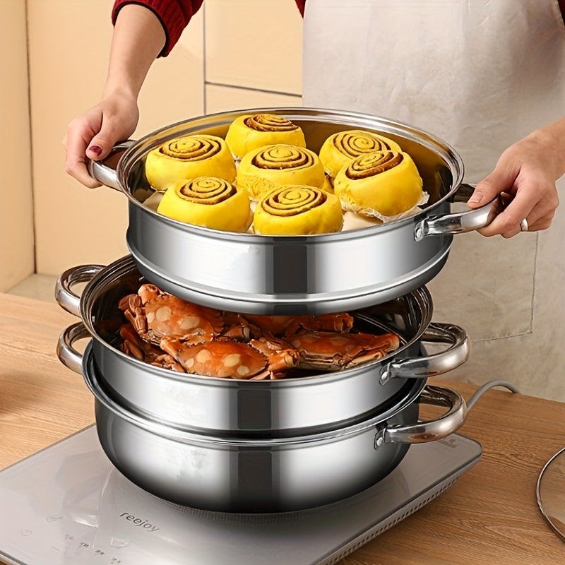 Stornfield | NutriSteam | 3-Tier Stainless Steel Steamer – Healthy Cooking Made Easy