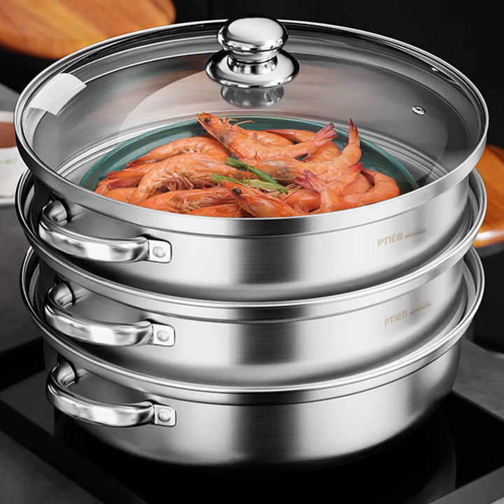Stornfield | NutriSteam | 3-Tier Stainless Steel Steamer – Healthy Cooking Made Easy