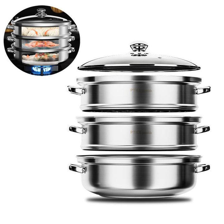 Stornfield | NutriSteam | 3-Tier Stainless Steel Steamer – Healthy Cooking Made Easy