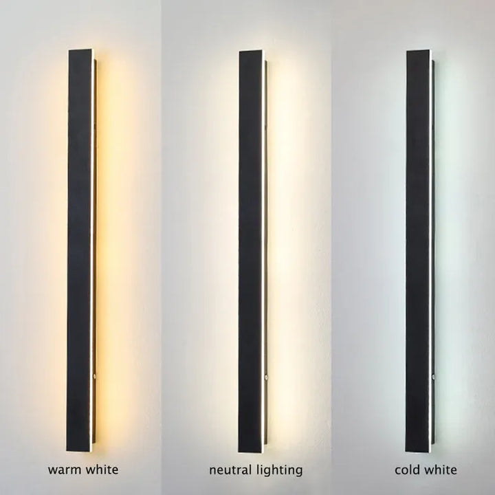 Stornfield | Minimalist Linear Black LED Outdoor Wall Light