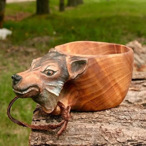 Stornfield | Wooden Mug - WildSip - Hand-Crafted Animal Design - Adventurous Hydration