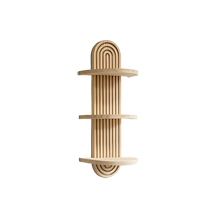Boho Wall Shelf Made of Solid Wood – Multi-Tier and Space-Saving | For Living Room, Bedroom, and Hallway | Stornfield