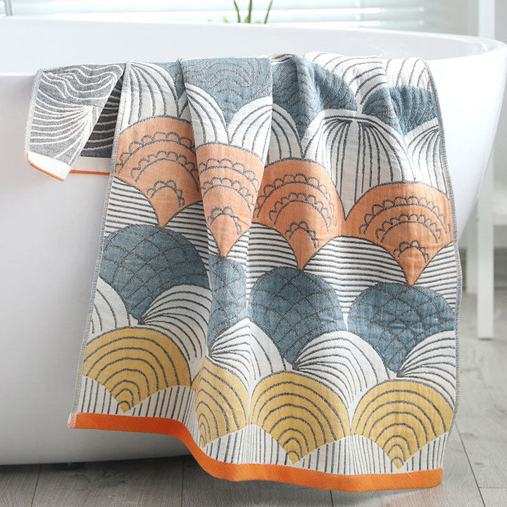 Shell Print Jacquard Cotton Bath Towel 70x140cm | Stornfield