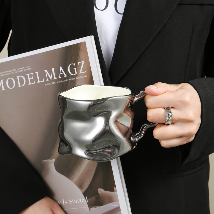 CreArt Mug – Handmade Ceramic Coffee Mug with Unique Crumpled Design | Stornfield