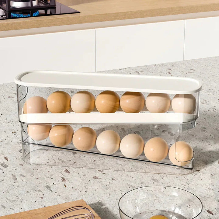 Egg Storage Box Automatic Scrolling Egg Holder Egg Storage Rack | Stornfield