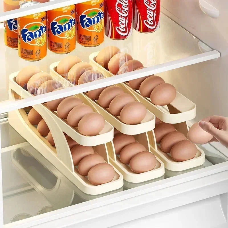 Egg Storage Box Automatic Scrolling Egg Holder Egg Storage Rack | Stornfield