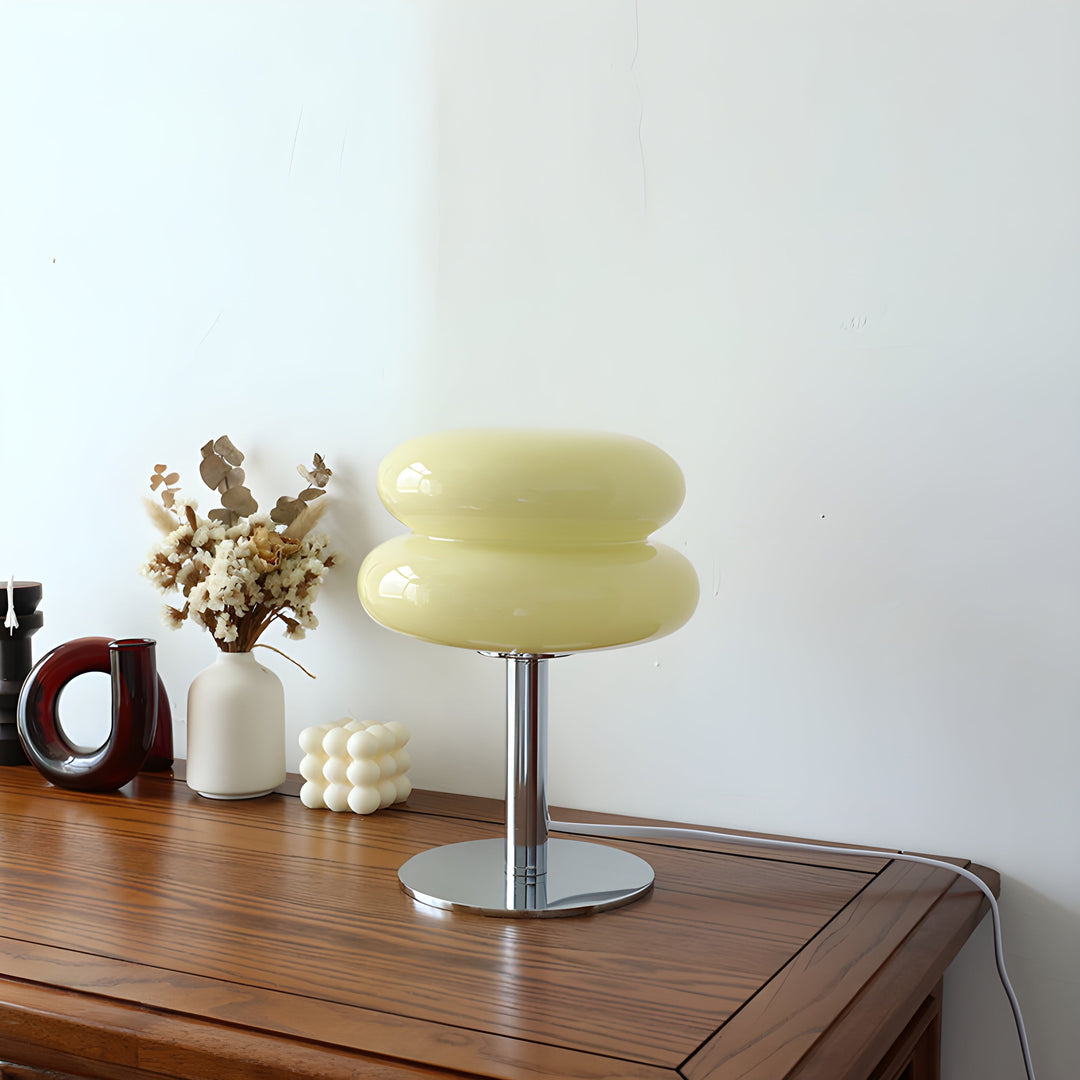 Stornfield | Italian Egg Tart Shaped Glass LED Table Lamp
