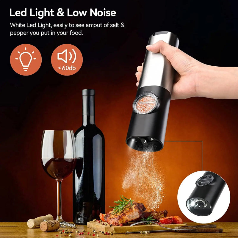 Electric Salt Pepper Grinder Set USB Rechargeable Automatic Spice Mill | Stornfield
