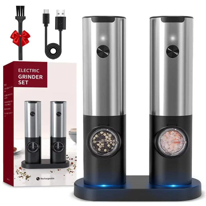 Electric Salt Pepper Grinder Set USB Rechargeable Automatic Spice Mill | Stornfield