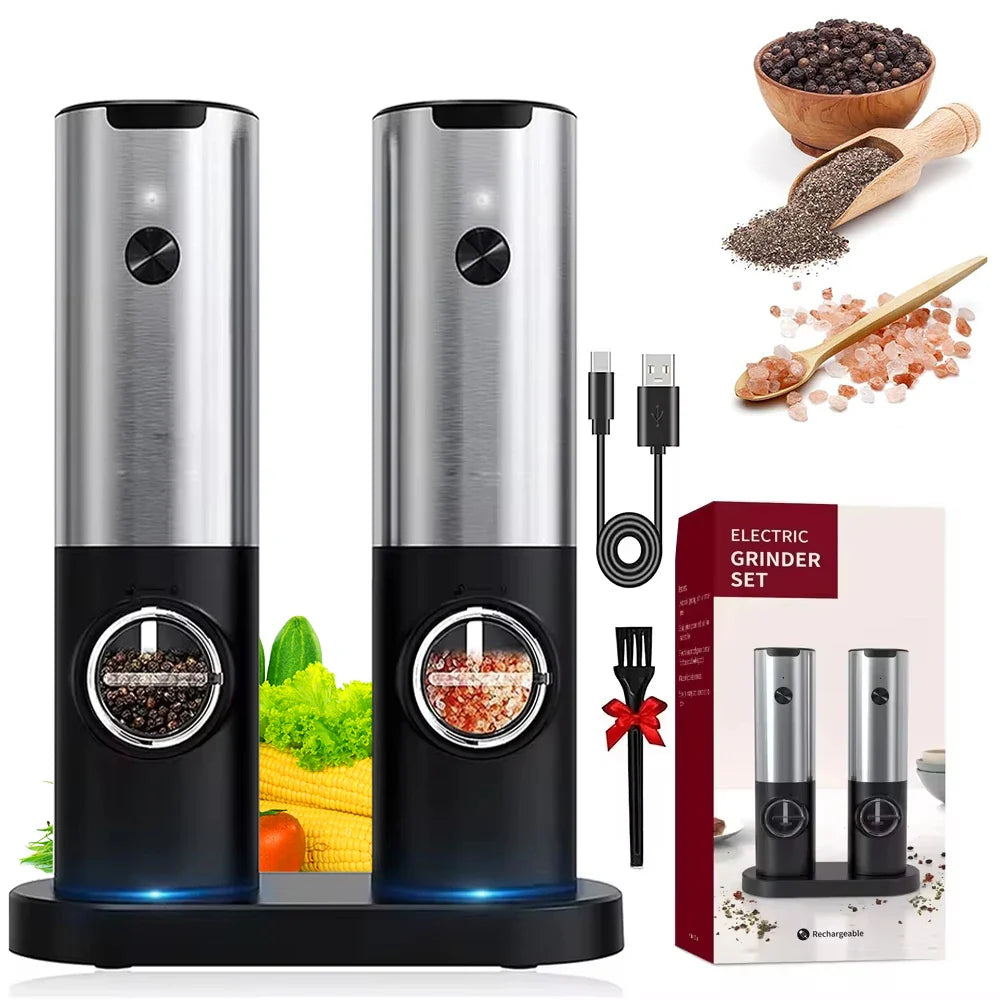 USB Rechargeable Electric Salt and Pepper Grinder Set | Stornfield