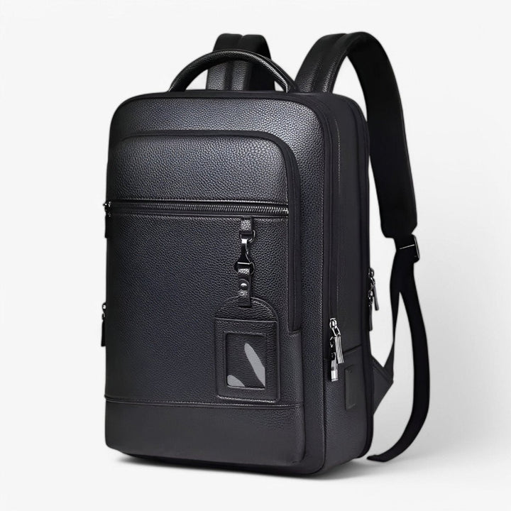 Stornfield | EXECUTREK – Elegant Leather Laptop Backpack with USB Port