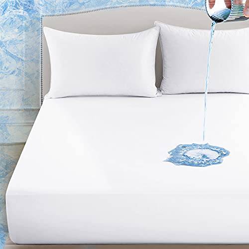 Q-Max 0.43  Cooling Bed Protector Waterproof Mattress Protector Queen Cover White- Fit Up to 18" | Stornfield