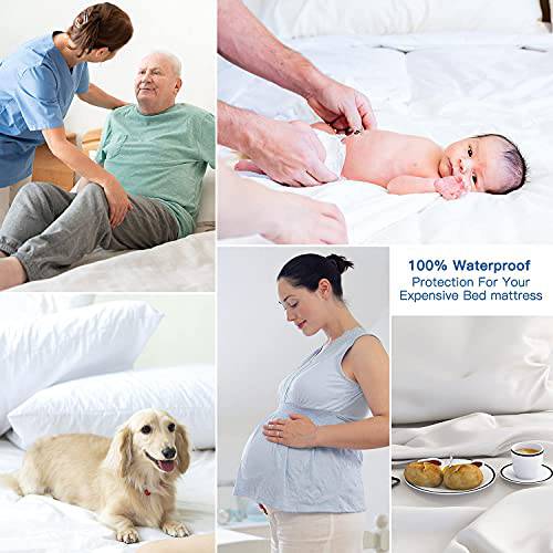 Q-Max 0.43  Cooling Bed Protector Waterproof Mattress Protector Queen Cover White- Fit Up to 18" | Stornfield