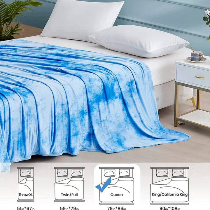 Tie-Dye Cooling Blanket – Q-Max > 0.5, Double-Sided & Stylish Color Blue | Stornfield
