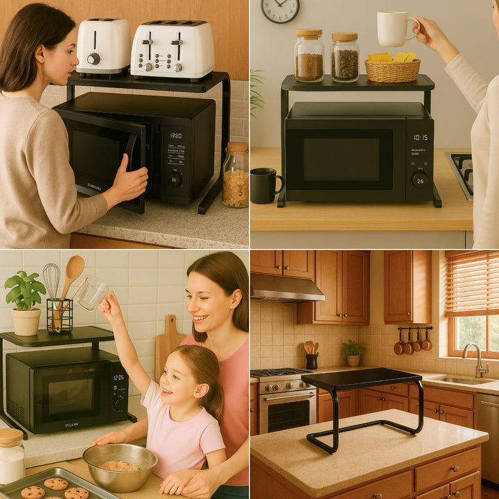 SpaceRack™ Kitchen Shelf 2 Levels Without Drilling | Stornfield