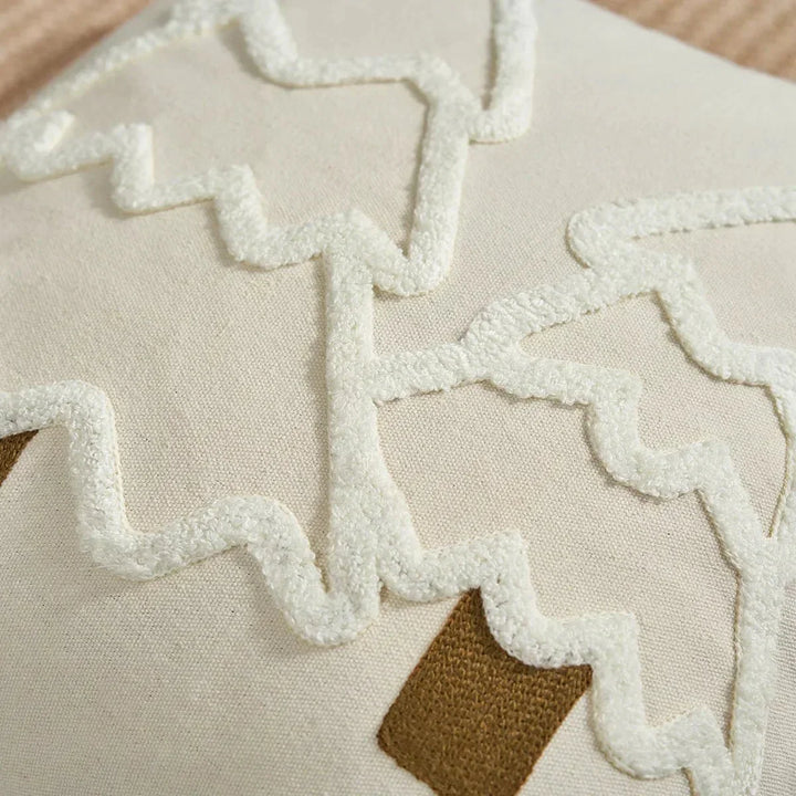 Embroidered Christmas Tree Cushion Cover in Cotton Canvas | Stornfield