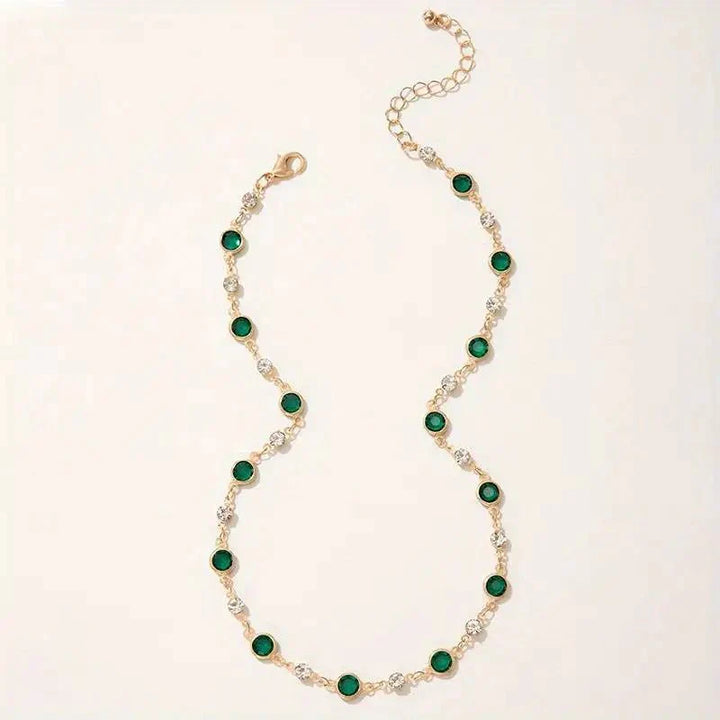 Stornfield | Emerald and Diamond Spaced Choker Necklace