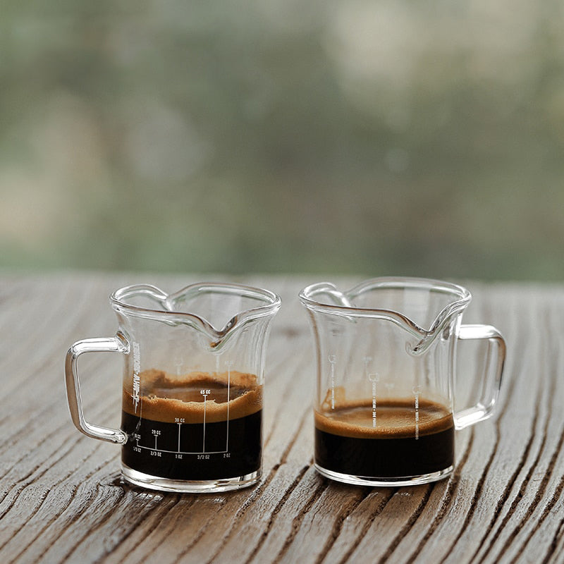 Espresso Glass Measuring Cup Ounce Measure Double Spouts Coffee Cup | Stornfield