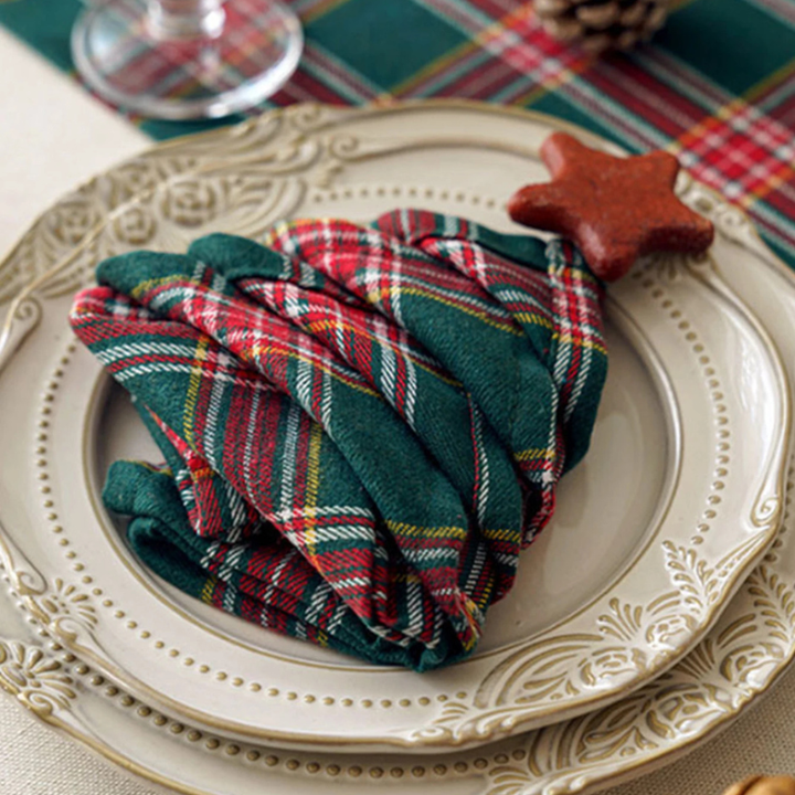 Thick Reusable European Plaid Cloth Napkins | Stornfield