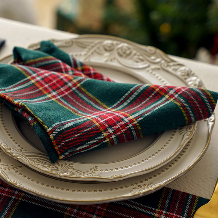 Thick Reusable European Plaid Cloth Napkins | Stornfield