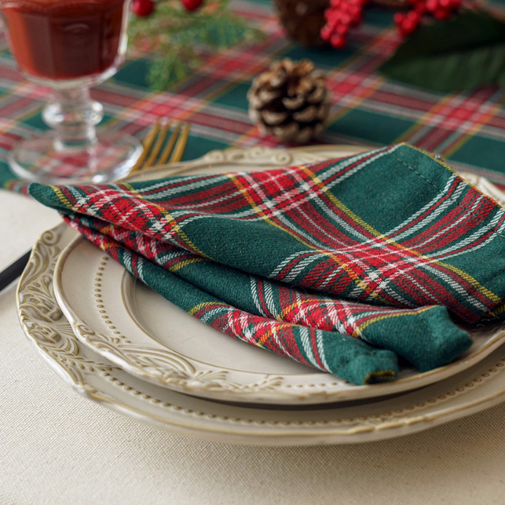 Thick Reusable European Plaid Cloth Napkins | Stornfield