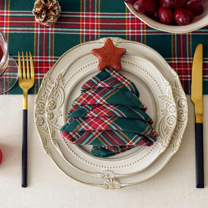 Thick Reusable European Plaid Cloth Napkins | Stornfield