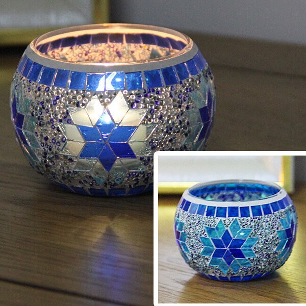 European Mosaic Candlestick Wall Candle Holder Ornament Matching Tealight | Stornfield