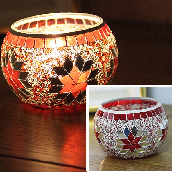 European Mosaic Candlestick Wall Candle Holder Ornament Matching Tealight | Stornfield