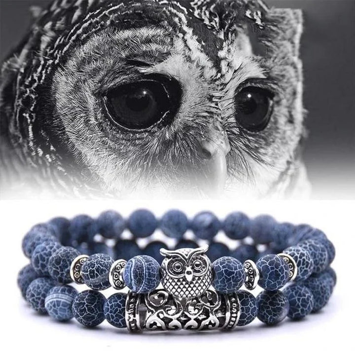 Stornfield | Bracelet en pierre naturelle avec charme hibou