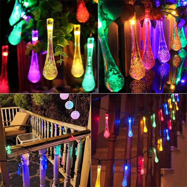 8 Modes Water Drop Solar Lights | Stornfield