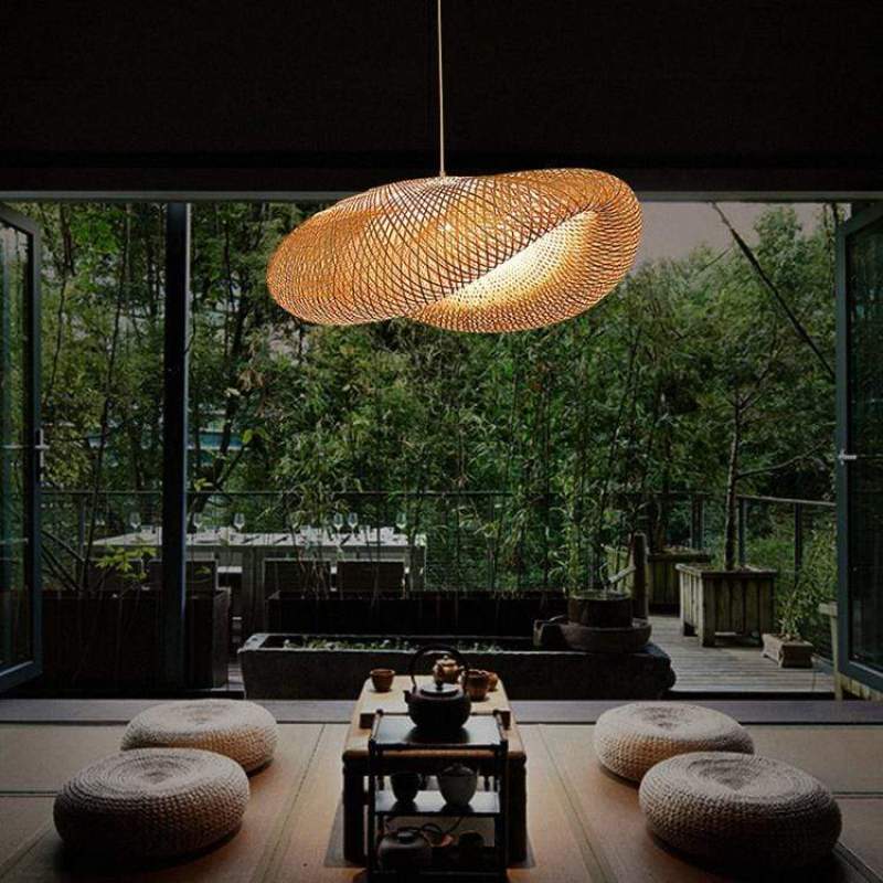 ZenGlow Stornfield Hand-Woven Bamboo Pendant Light