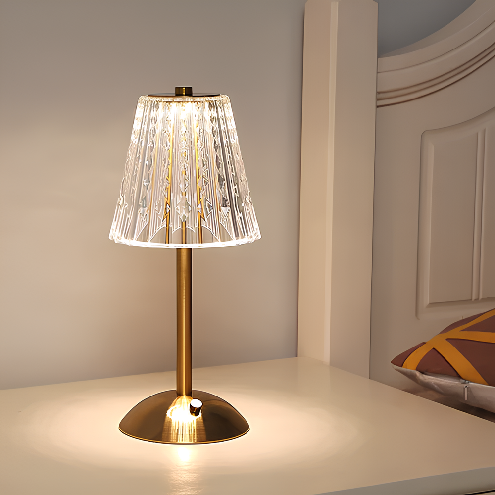 Golden Crystal Table Lamp - Aurora Luxe | Stornfield
