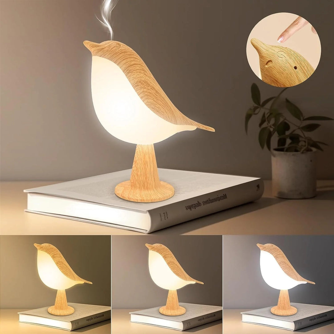 Stornfield | Touch Control Wooden Night Light - Rechargeable LED Bedside Lamp
