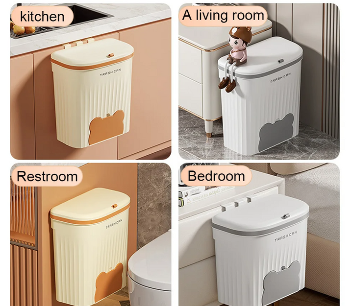 EcoBin Kitchen & Bathroom Wall Trash Can – 8.5L / 12L with Lid Stornfield