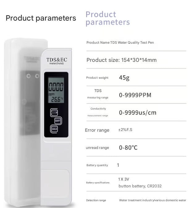 TDS Meter 3-in-1 Digital Water Quality Tester | Stornfield