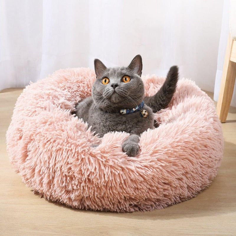 Stornfield | PawNest Soothing Donut Cat Bed | Round Plush Kennel | Stress-Reducing and Comfortable | Perfect for Cats and Small Dogs