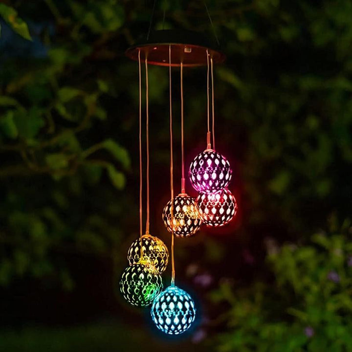 Stornfield | Solar Metallic Wind Chime – Solar LED Garden Decoration with Soothing Sounds