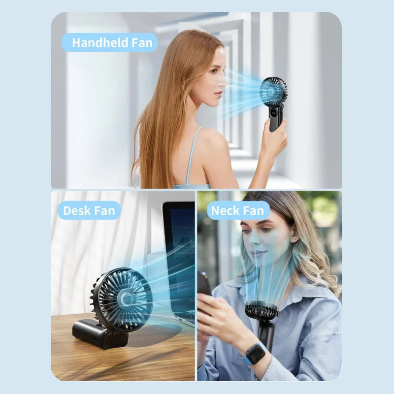 Foldable Portable Handheld Fan with LED Display | Stornfield