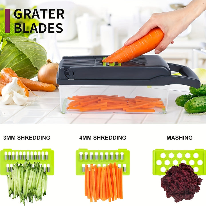Multifunctional Vegetable Cutter 16-in-1 with Catch Container | Stornfield