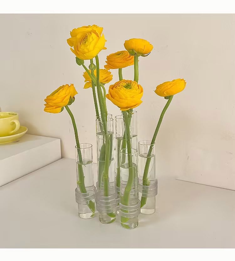 Stornfield | Flexible Flower Vases with Hinges | Modern Glass Tube Vase